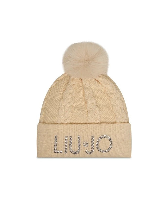 BERRETTO LIU JO DONNA BEANIE CON PONPON OAT MILK 2F5058 M0300 30003
