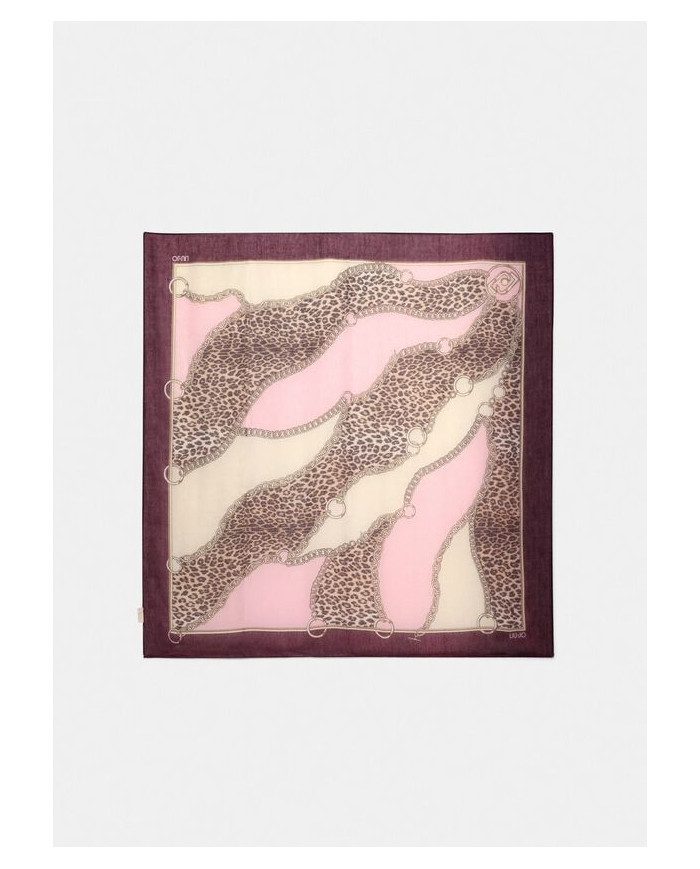 FOULARD  LIU JO DONNA CHAIN ANIM RED AUBERGINE 120X120CM 2F5074 T0300 91718