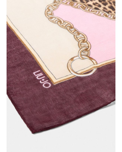 FOULARD  LIU JO DONNA CHAIN ANIM RED AUBERGINE 120X120CM 2F5074 T0300 91718