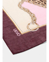 FOULARD  LIU JO DONNA CHAIN ANIM RED AUBERGINE 120X120CM 2F5074 T0300 91718
