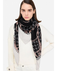 FOULARD  LIU JO DONNA ECS FOULARD LOGO METALFLOW 120X120 BLACK 2F5073 T0300 22222