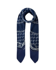 FOULARD  LIU JO DONNA ECS FOULARD LOGO METALFLOW 120X120 BLUE LAPIS 2F5073 T0300 09502