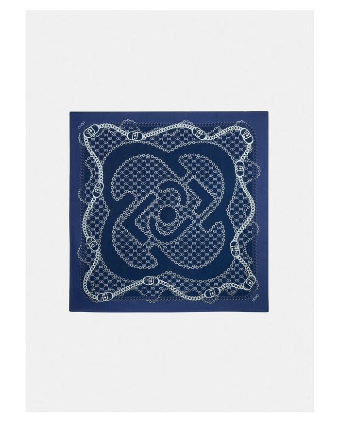 FOULARD  LIU JO DONNA ECS FOULARD LOGO METALFLOW 120X120 BLUE LAPIS 2F5073 T0300 09502