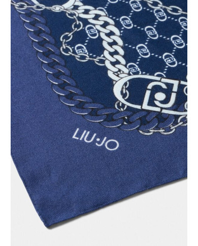 FOULARD  LIU JO DONNA ECS FOULARD LOGO METALFLOW 120X120 BLUE LAPIS 2F5073 T0300 09502
