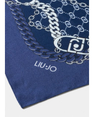FOULARD  LIU JO DONNA ECS FOULARD LOGO METALFLOW 120X120 BLUE LAPIS 2F5073 T0300 09502
