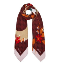 FOULARD LIU JO DONNA FLOWERY CON LOGO BORDEAUX 2F4097 T0300 00136