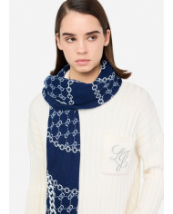 FOULARD  LIU JO DONNA ECS FOULARD LOGO METALFLOW 120X120 BLUE LAPIS 2F5073 T0300 09502