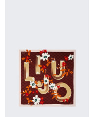 FOULARD LIU JO DONNA FLOWERY CON LOGO BORDEAUX 2F4097 T0300 00136