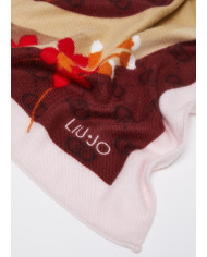 FOULARD LIU JO DONNA FLOWERY CON LOGO BORDEAUX 2F4097 T0300 00136
