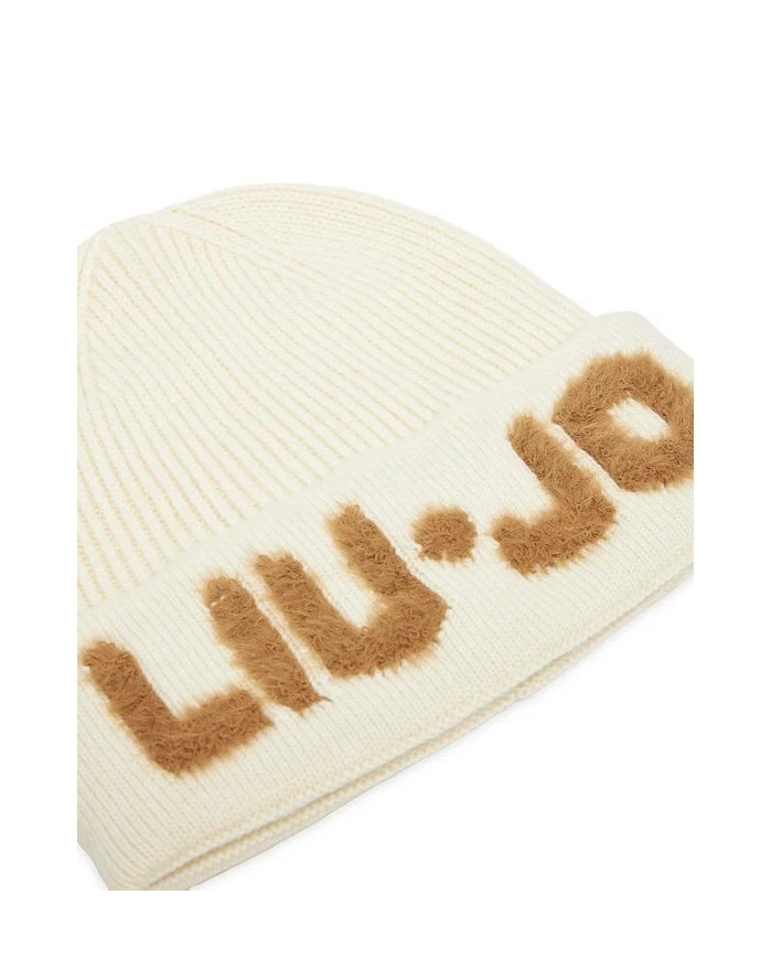 BERRETTO LIU JO DONNA BEANIE CON TAG BIANCO LANA 2F5059 M0300 10701