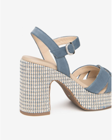 SANDALO CON TACCO NEROGIARDINI DONNA VELOUR AVIO PU.CASSOLA E616070D/203