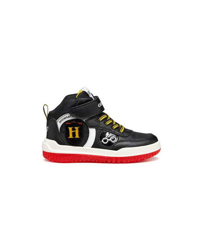 SNEAKERS GEOX BAMBINO J BUZZERLIGHT D - GEOBUCK+NYLO BLACK/RED J56MCD 054FU C0048/B