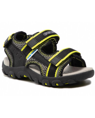 SANDALI GEOX BAMBINO STRADA   BLACK/FLUO YELLOW J1524A 014CE C9151 TG:26/27