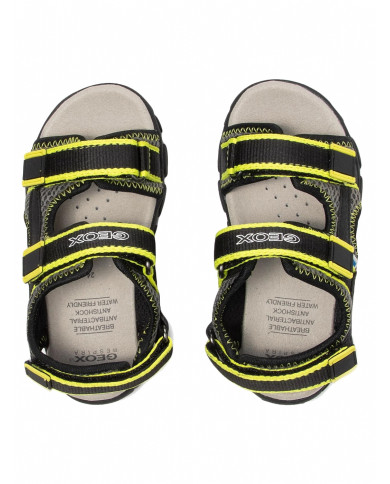 SANDALI GEOX BAMBINO STRADA   BLACK/FLUO YELLOW J1524A 014CE C9151 TG:26/27