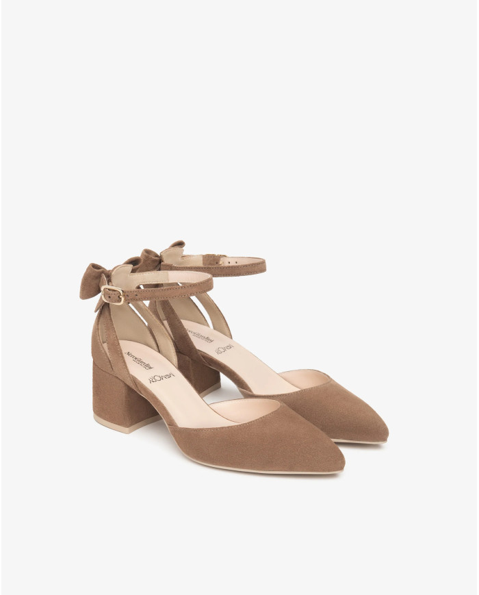 DECOLLETE' NEROGIARDINI DONNA IN SUEDE VELOUR MOU TPU TENNA NATURALE TACCO 5CM E615530D/442 