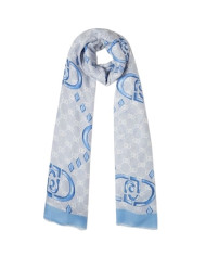 SCIARPA SCIALLE  LIU JO DONNA STOLA AZZURRO LOGO MONOGRAM  90X180CM 2A5029 T0300 53920