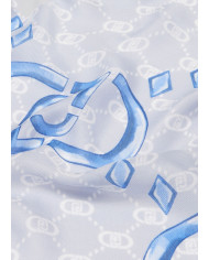 SCIARPA SCIALLE  LIU JO DONNA STOLA AZZURRO LOGO MONOGRAM  90X180CM 2A5029 T0300 53920