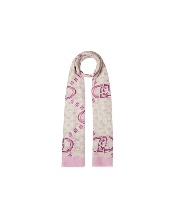 SCIARPA SCIALLE LIU JO DONNA STOLA ROSA LOGO MONOGRAM 90X180CM 2A5029 T0300 X0661