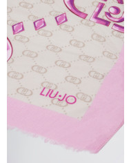 SCIARPA SCIALLE LIU JO DONNA STOLA ROSA LOGO MONOGRAM 90X180CM 2A5029 T0300 X0661