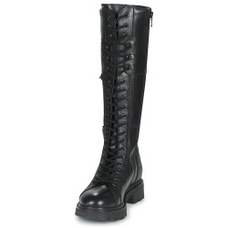 STIVALE NERO GIARDINI DONNA GUANTO NERO CON LACCI I205916D/100