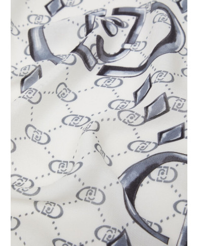 SCIARPA SCIALLE  LIU JO DONNA STOLA NERO LOGO MONOGRAM  90X180CM 2A5029 T0300 22222