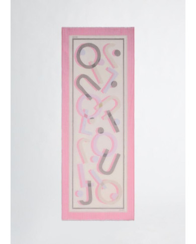 SCIARPA SCIALLE  LIU JO DONNA STOLA MIX PRINT ROSA  70X180CM 2A5051 T0300 M9359