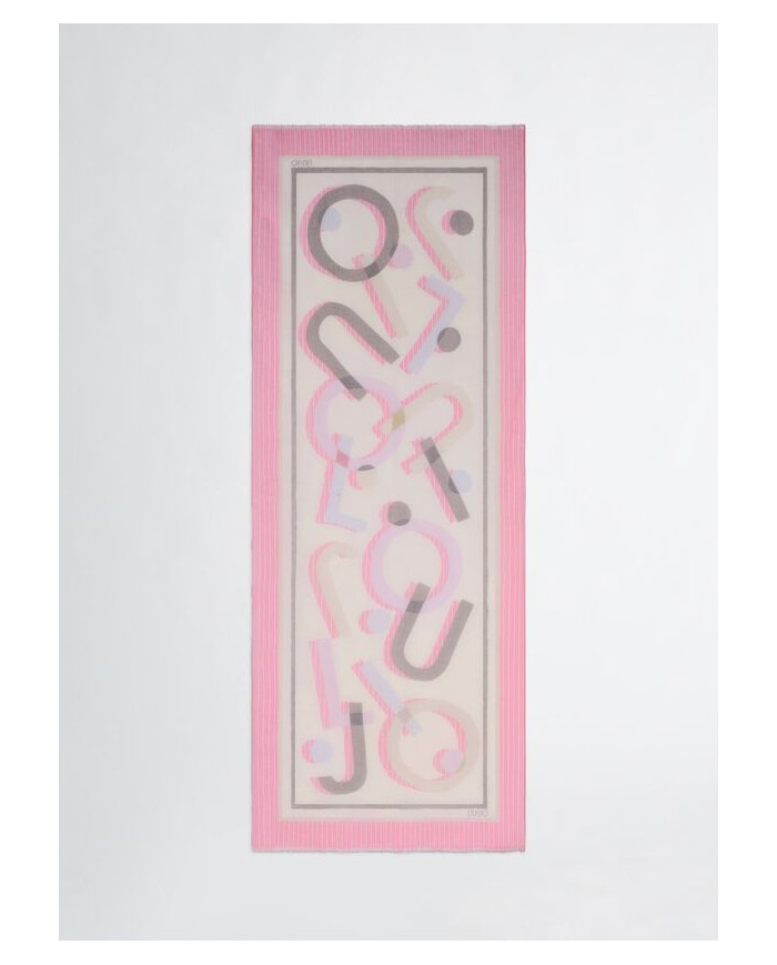 SCIARPA SCIALLE  LIU JO DONNA STOLA MIX PRINT ROSA  70X180CM 2A5051 T0300 M9359