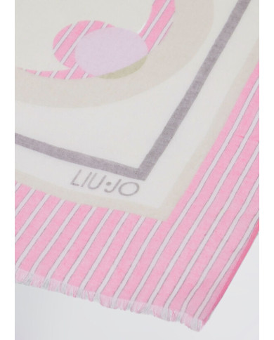 SCIARPA SCIALLE  LIU JO DONNA STOLA MIX PRINT ROSA  70X180CM 2A5051 T0300 M9359