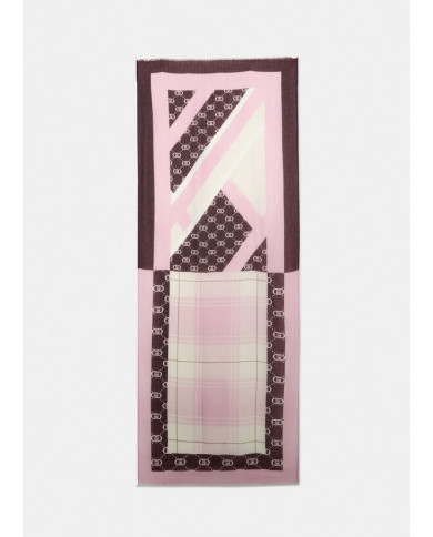 SCIARPA SCIALLE  LIU JO DONNA STOLA CHECK ROSA 70x180CM 2F5072 T0300 43204