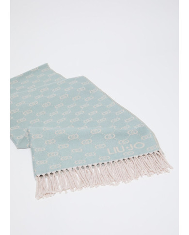 SCIARPA LIU JO DONNA STOLA MINT SHAKE LOGO LUREX JACQUARD  2F4096 T0300 55706