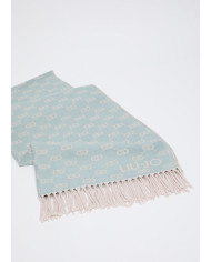 SCIARPA LIU JO DONNA STOLA MINT SHAKE LOGO LUREX JACQUARD  2F4096 T0300 55706