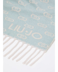 SCIARPA LIU JO DONNA STOLA MINT SHAKE LOGO LUREX JACQUARD  2F4096 T0300 55706