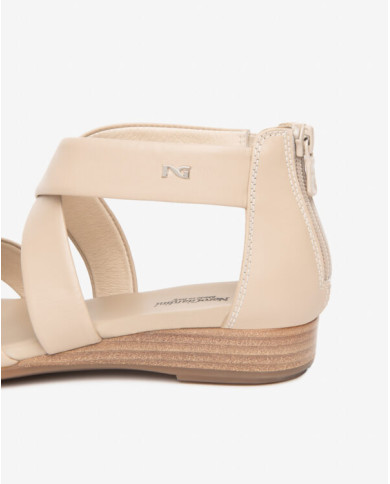 SANDALO CON TACCO NEROGIARDINI DONNA TAMIGI LINO TR VIESTE 415 AMBRA TACCO 2,5CM E615830D/453