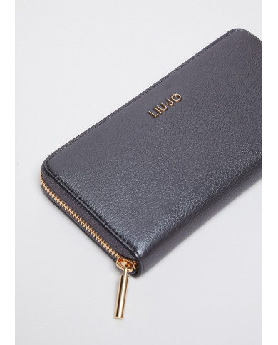 PORTAFOGLIO LIU JO  ECS S BIFOL ANTRACITE GRANDE ZIP 19X2X10CM AF4025 E0037 04020