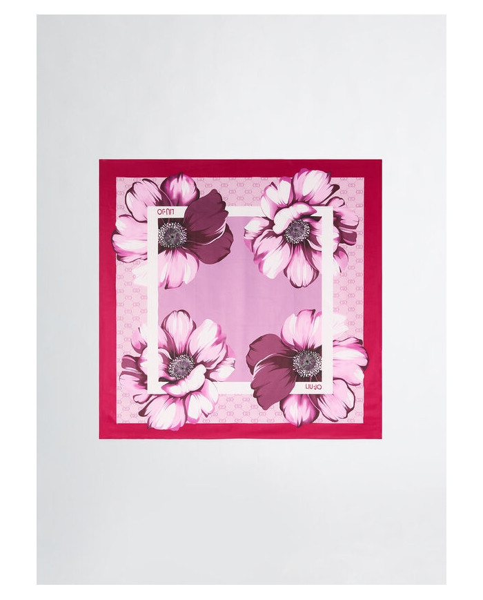 FOULARD LIU JO DONNA STOLA SANGRIA FLOREALE 90X90CM 2A5027 T0300 00949