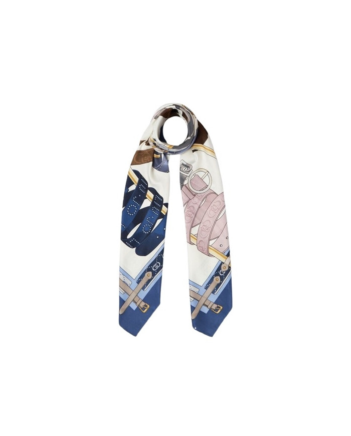 FOULARD LIU JO DONNA STOLA MIX OF BELTS BLUE 120x120CM 2A5028 T0300 93953