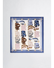 FOULARD LIU JO DONNA STOLA MIX OF BELTS BLUE 120x120CM 2A5028 T0300 93953