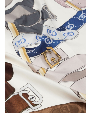 FOULARD LIU JO DONNA STOLA MIX OF BELTS BLUE 120x120CM 2A5028 T0300 93953