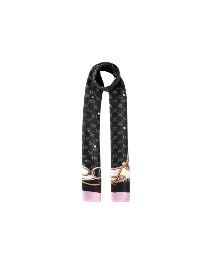 FOULARD LIU JO DONNA ECS STOLA DOUBLE STRAP BLACK 70X180 2F5079 T0300 22222