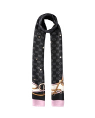 FOULARD LIU JO DONNA ECS STOLA DOUBLE STRAP BLACK 70X180 2F5079 T0300 22222