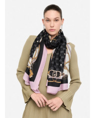 FOULARD LIU JO DONNA ECS STOLA DOUBLE STRAP BLACK 70X180 2F5079 T0300 22222