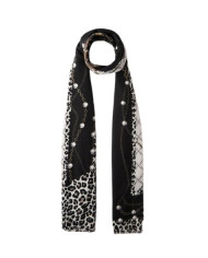 FOULARD LIU JO DONNA ECS STOLA PEARLS ANIMAL BLACK 70X180 2F5081 T0300 22222