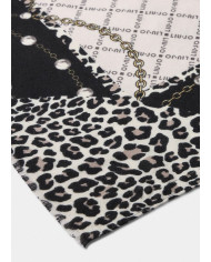 FOULARD LIU JO DONNA ECS STOLA PEARLS ANIMAL BLACK 70X180 2F5081 T0300 22222