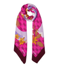 FOULARD LIU JO DONNA FLOWERY CON LOGO FUCSIA 2F4097 T0300 92434