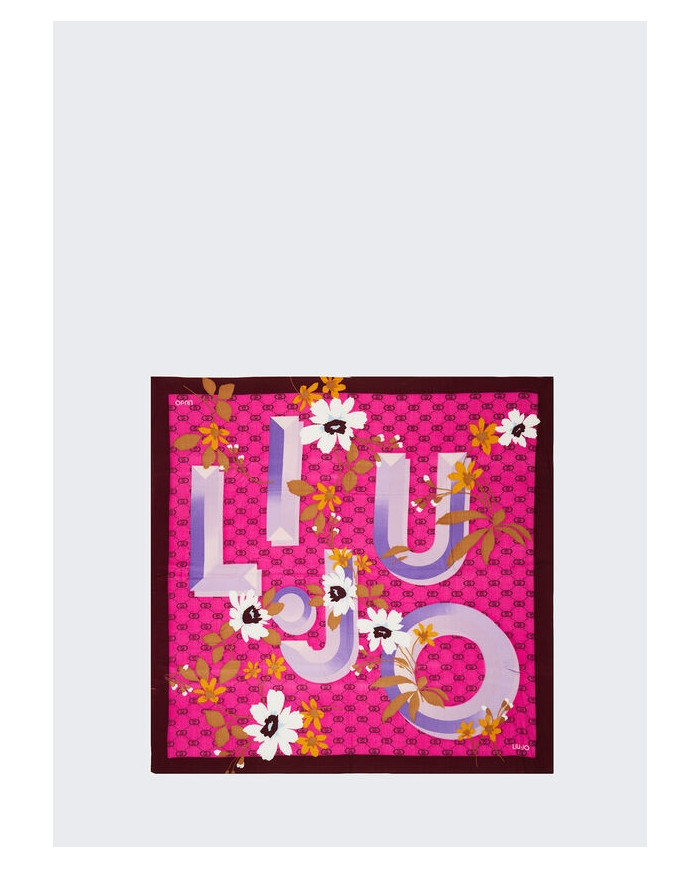 FOULARD LIU JO DONNA FLOWERY CON LOGO FUCSIA 2F4097 T0300 92434