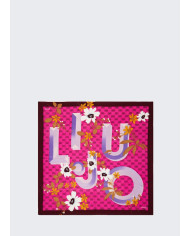 FOULARD LIU JO DONNA FLOWERY CON LOGO FUCSIA 2F4097 T0300 92434