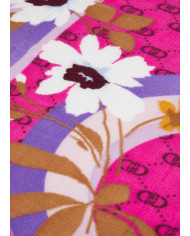 FOULARD LIU JO DONNA FLOWERY CON LOGO FUCSIA 2F4097 T0300 92434