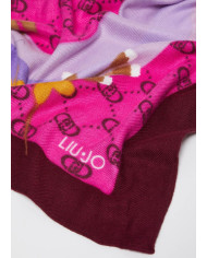 FOULARD LIU JO DONNA FLOWERY CON LOGO FUCSIA 2F4097 T0300 92434
