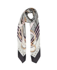 FOULARD  LIU JO DONNA STOLA STRIPED TAPE BLACK 120x120CM 22A5041 T0300 22222