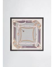 FOULARD  LIU JO DONNA STOLA STRIPED TAPE BLACK 120x120CM 22A5041 T0300 22222